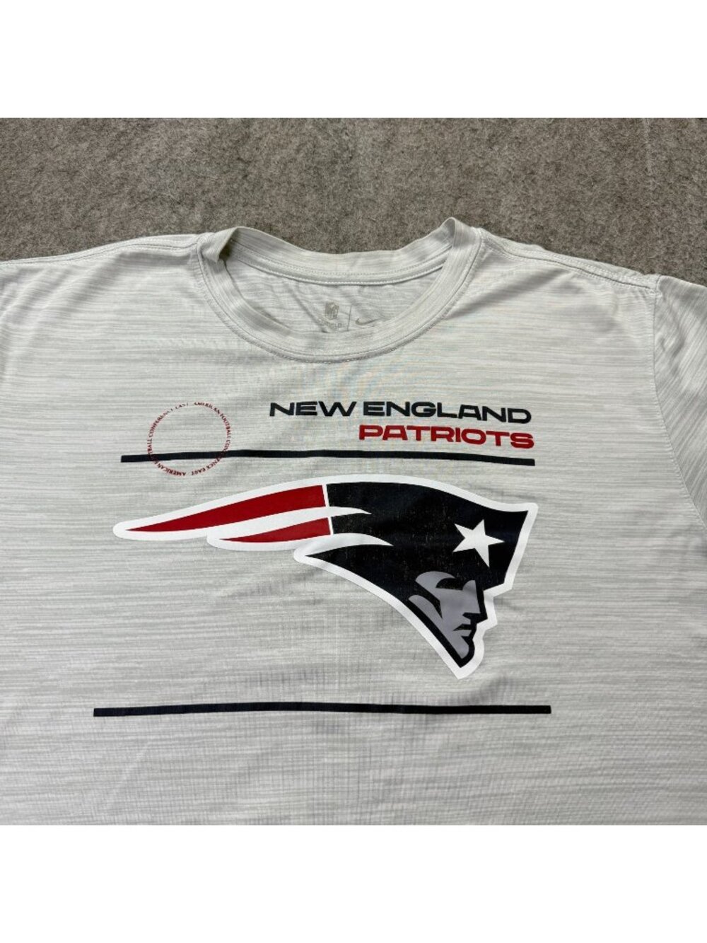 New England Patriots Nike Shirt Men XL Gray Performance DRI-FIT Crew Neck